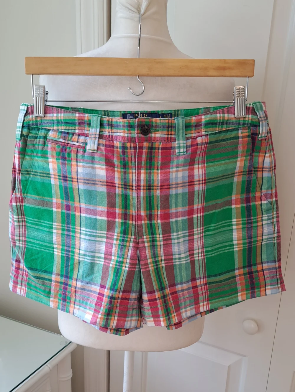 NWT POLO Ralph Lauren Womens Preppy/Summer Madras Plaid Linen Blend 4